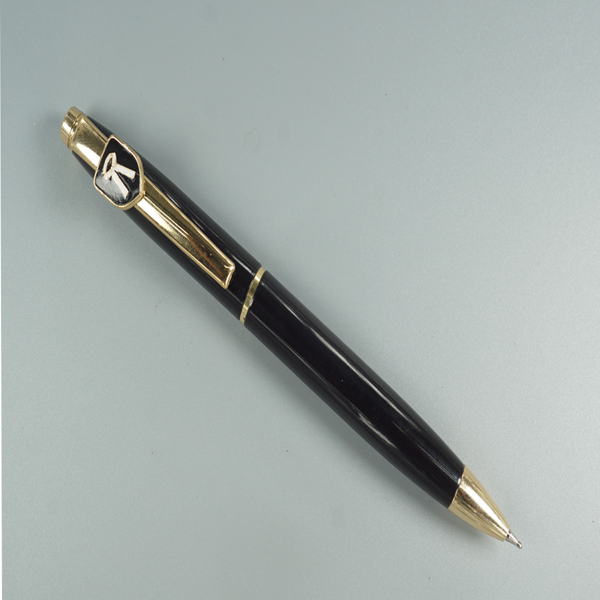 penhouse.in Glossy Block Color Body with Gold Advocate Symbol Clip with Top On White Stone Twist Type Ball Pen SKU 28452