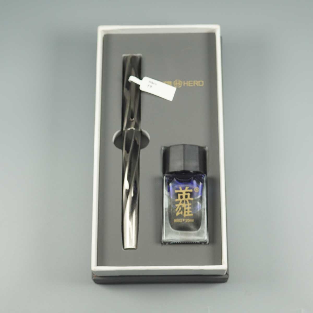 Hero 505A Swril Design Body and Cap with Fine Tipped SSF 5.5 Nib Convertor Type Fountain Pen SKU 28462