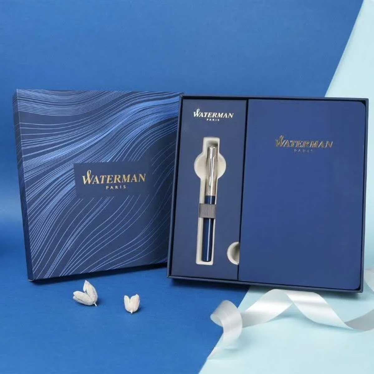 Waterman Allure Deluxe Blue CT Fountain Pen and Note Book Gift Set SKU 28481