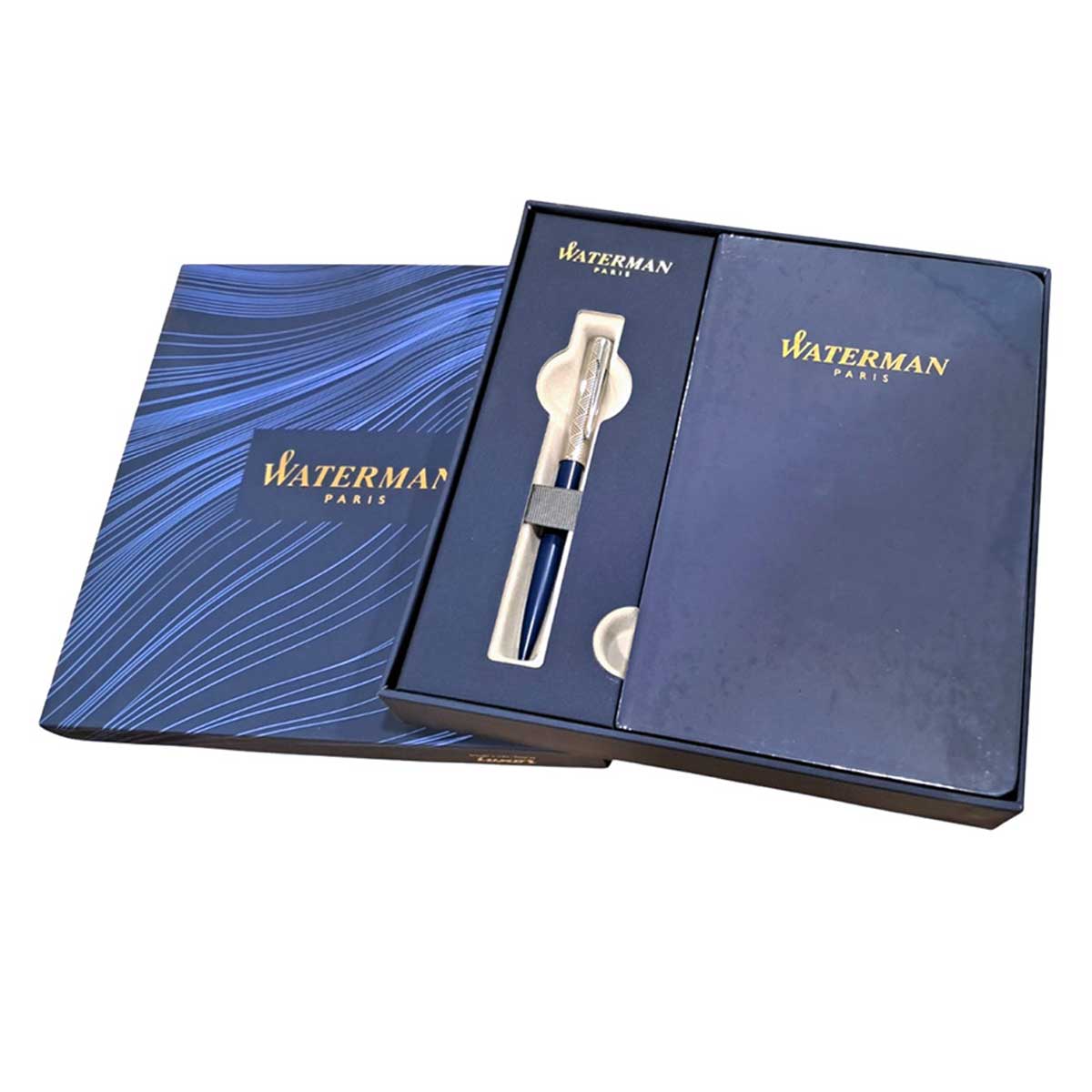 Waterman Allure Deluxe Blue CT Ball Pen and Note Book Gift Set SKU 28482