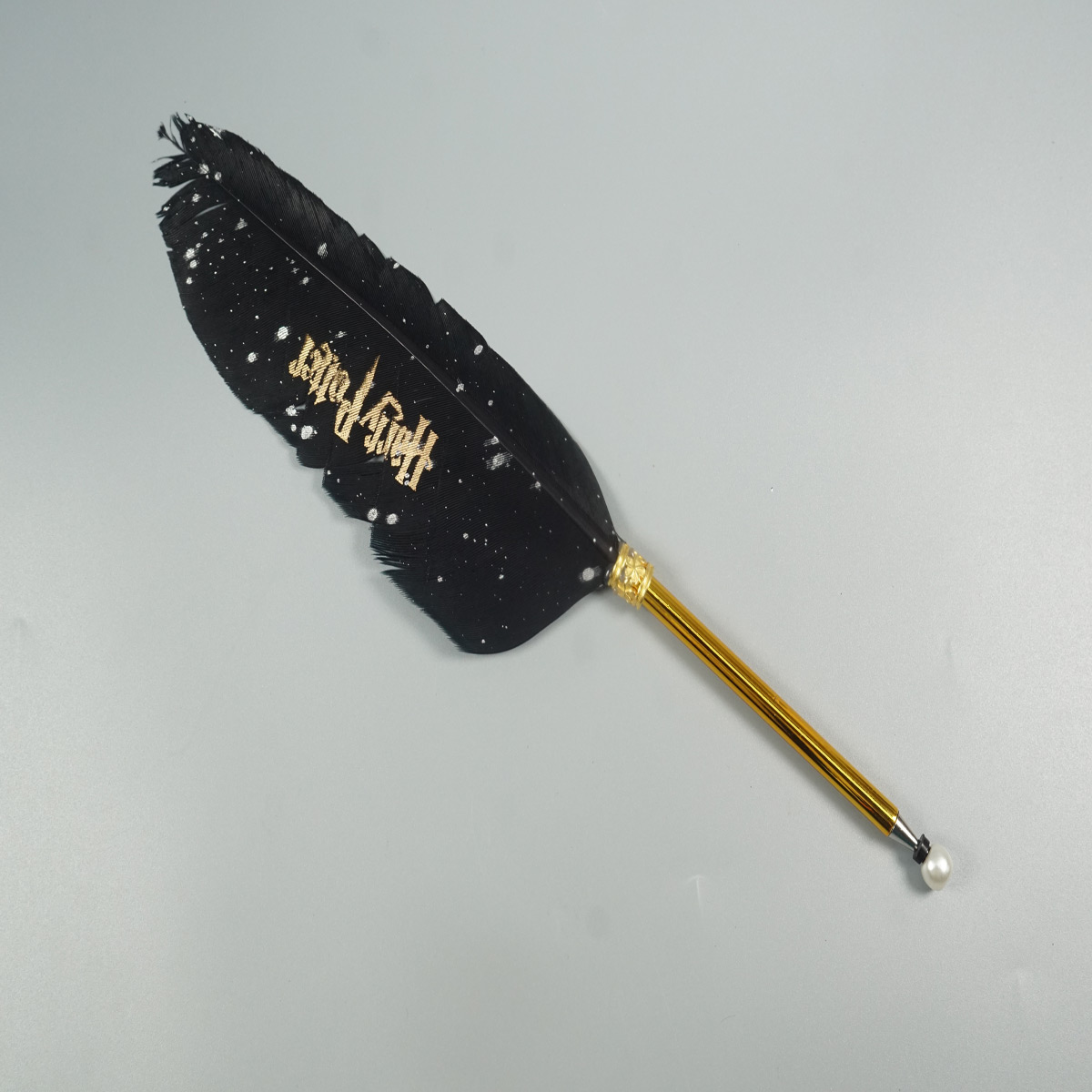 penhouse.in Harry Potter Feather Black Color with Gold Body Quill Ball Pen SKU 28546