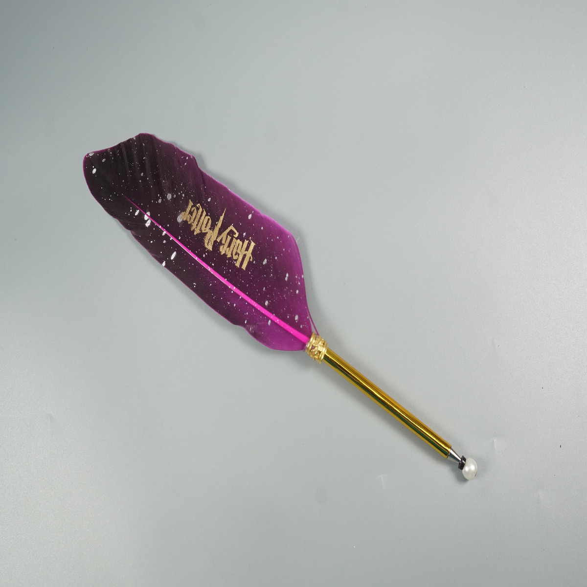 penhouse.in Harry Potter Feather Violet Color with Gold Body Quill Ball Pen SKU 28551