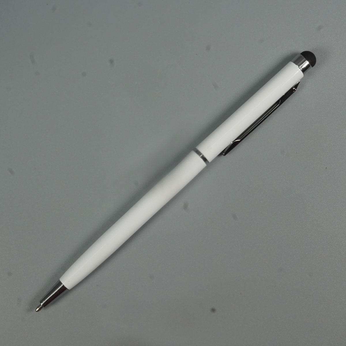 Swiss Cross 932 White Color Body With Silver Color Clip Stylus Twist Type Ball Pen SKU 28553