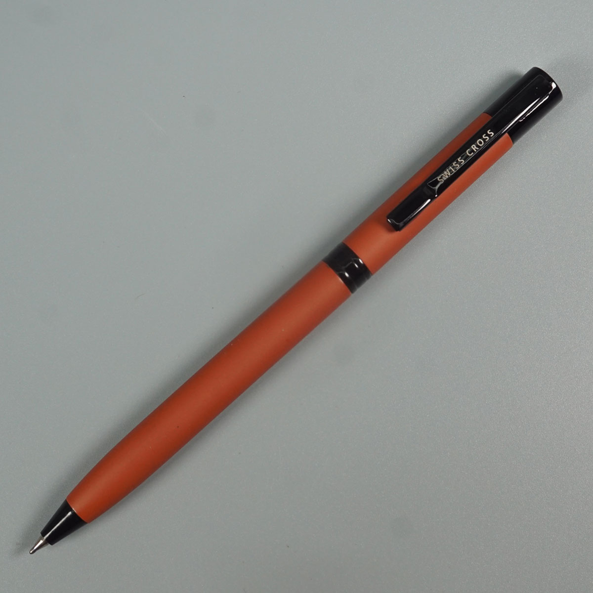 Swiss Cross 2082 Brown Color Body And Black Color Trim And Clip Twist Type Ball Pen SKU 28560