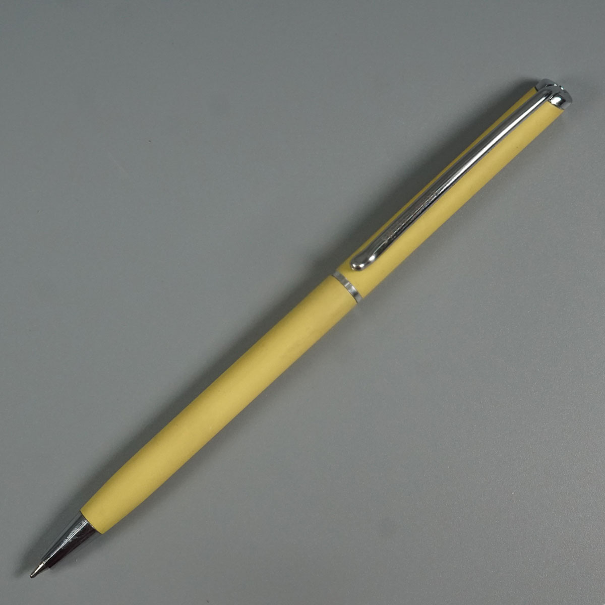 Swiss Cross 722 Matte Yellow Color With Silver Color Clip Twist Type Ball Pen SKU 28574