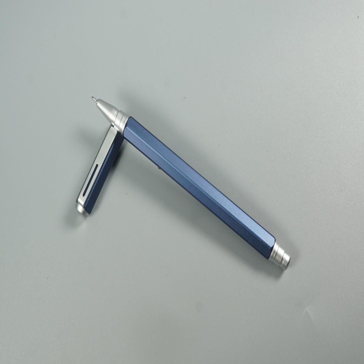 Pentel BL667CCE Energel 0.5mm Matte Blue Color Body and Cap with Silver Clip and Grip Roller Gel Pen SKU 28586