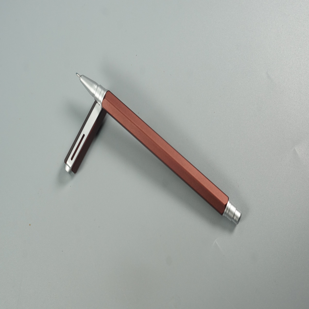 Pentel BL667ECE Energel 0.5mm Matte Brown Color Body and Cap with Silver Clip and Grip Roller Gel Pen SKU 28588