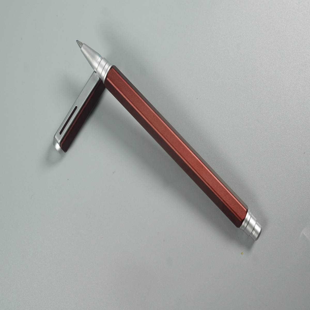 Pentel BL667EC Energel 0.7mm Matte Brown Color Body and Cap with Silver Clip and Grip Roller Gel Pen SKU 28600