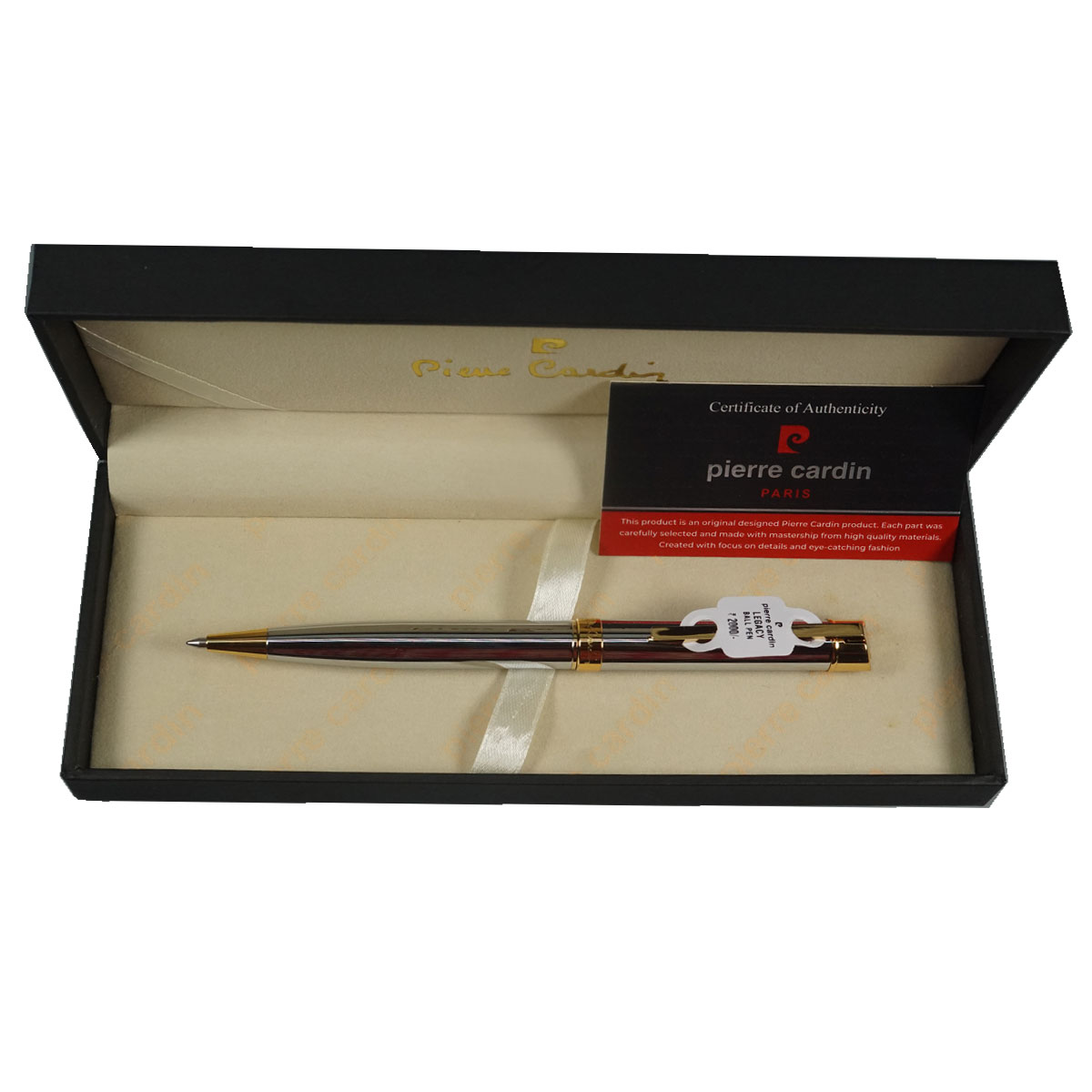 Pierre Cardin Legacy  Silver Color Body With Gold Color Trim And Clip Twist Type Ball Pen SKU 28602