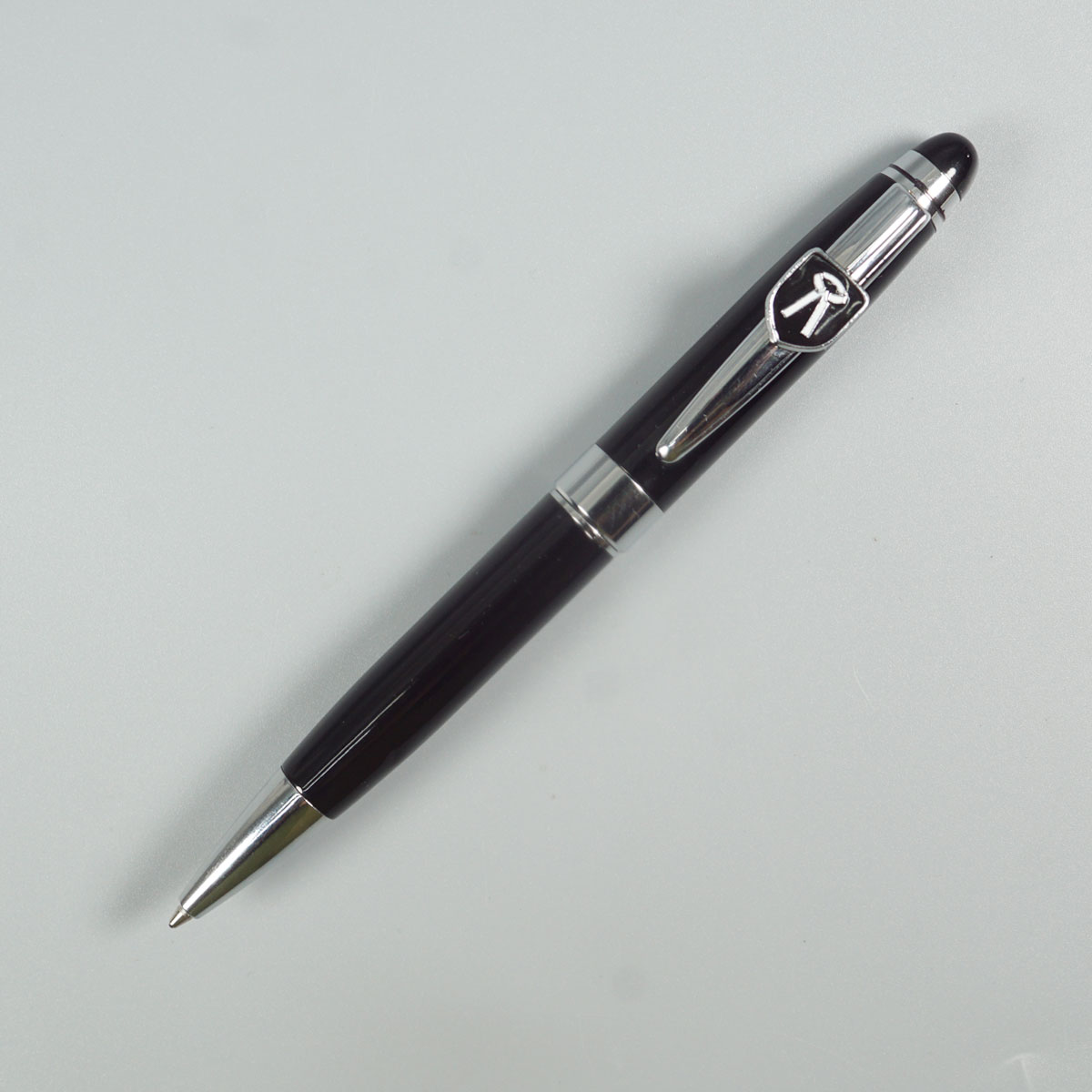 penhouse.in Glossy Black Color Body With Silver Clip And Advocate Symbol Medium Tip Twist Type Ball Pen SKU 28611
