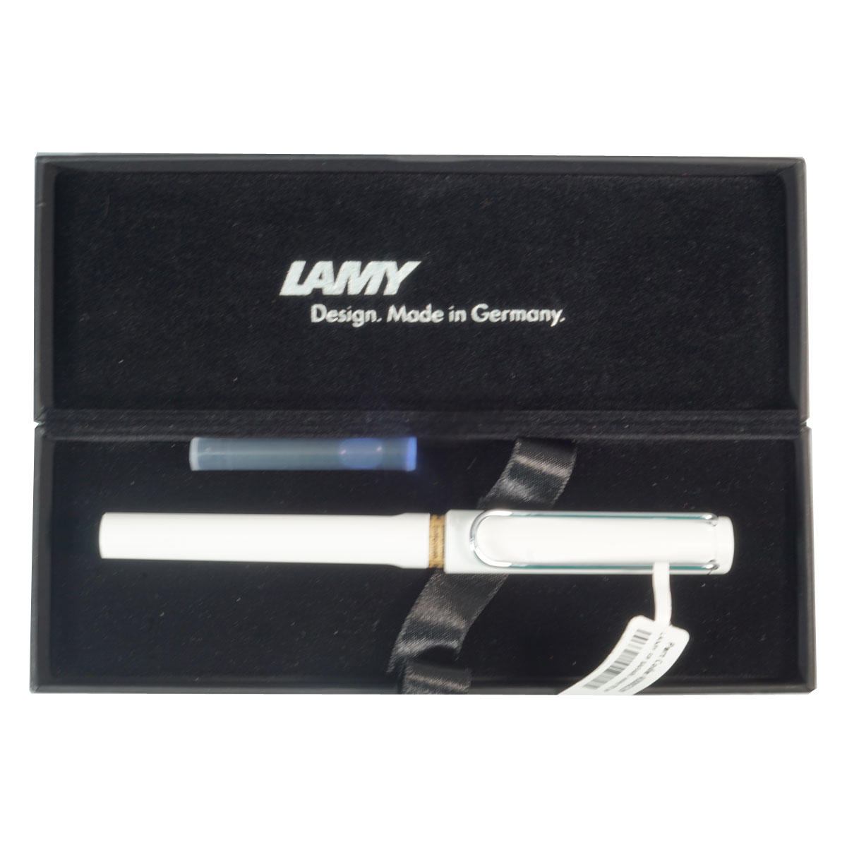 Lamy  229 Safari White Color Body With Silver Color Clip Medium Nib Converter And Eye Dropper Model Fountain Pen SKU 28649