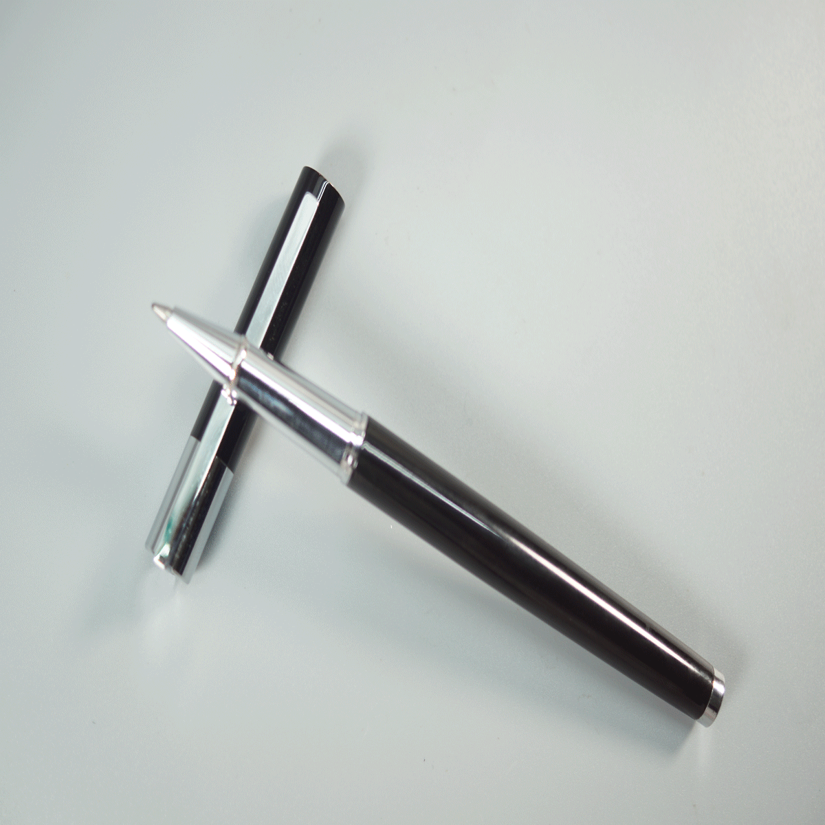 Jinhao 126 Black Color Body and Cap With Silver Clip Roller Ball Pen SKU 28680