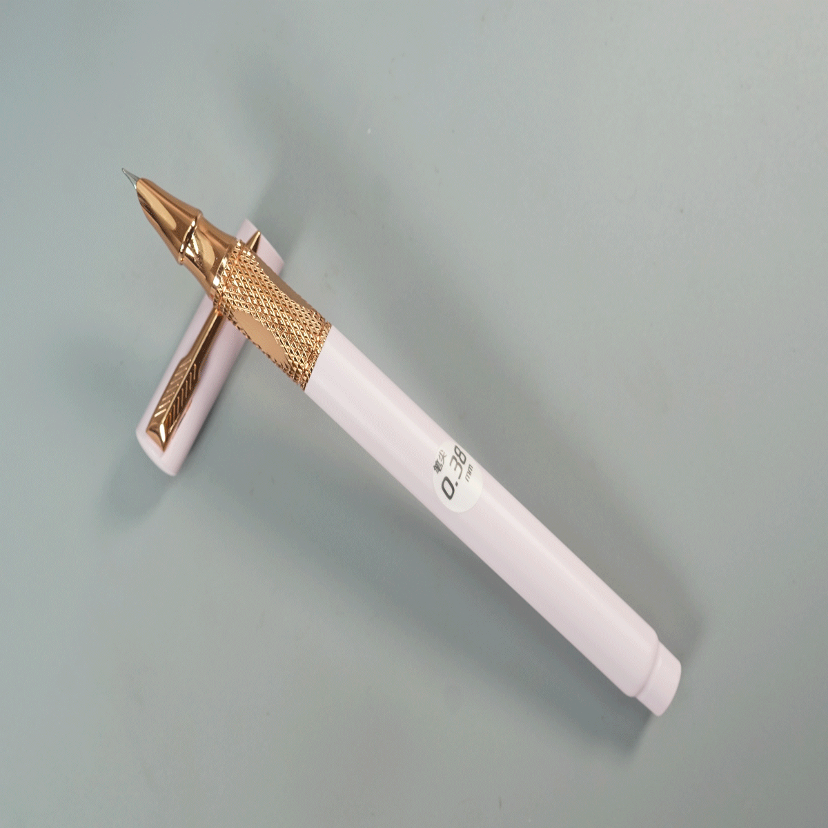 Luoshi 3849 Pink Color Cody and Cap with Rose Gold Clip and Grip Fine Nib Converter And Cartridge type Fountain Pen SKU 28686