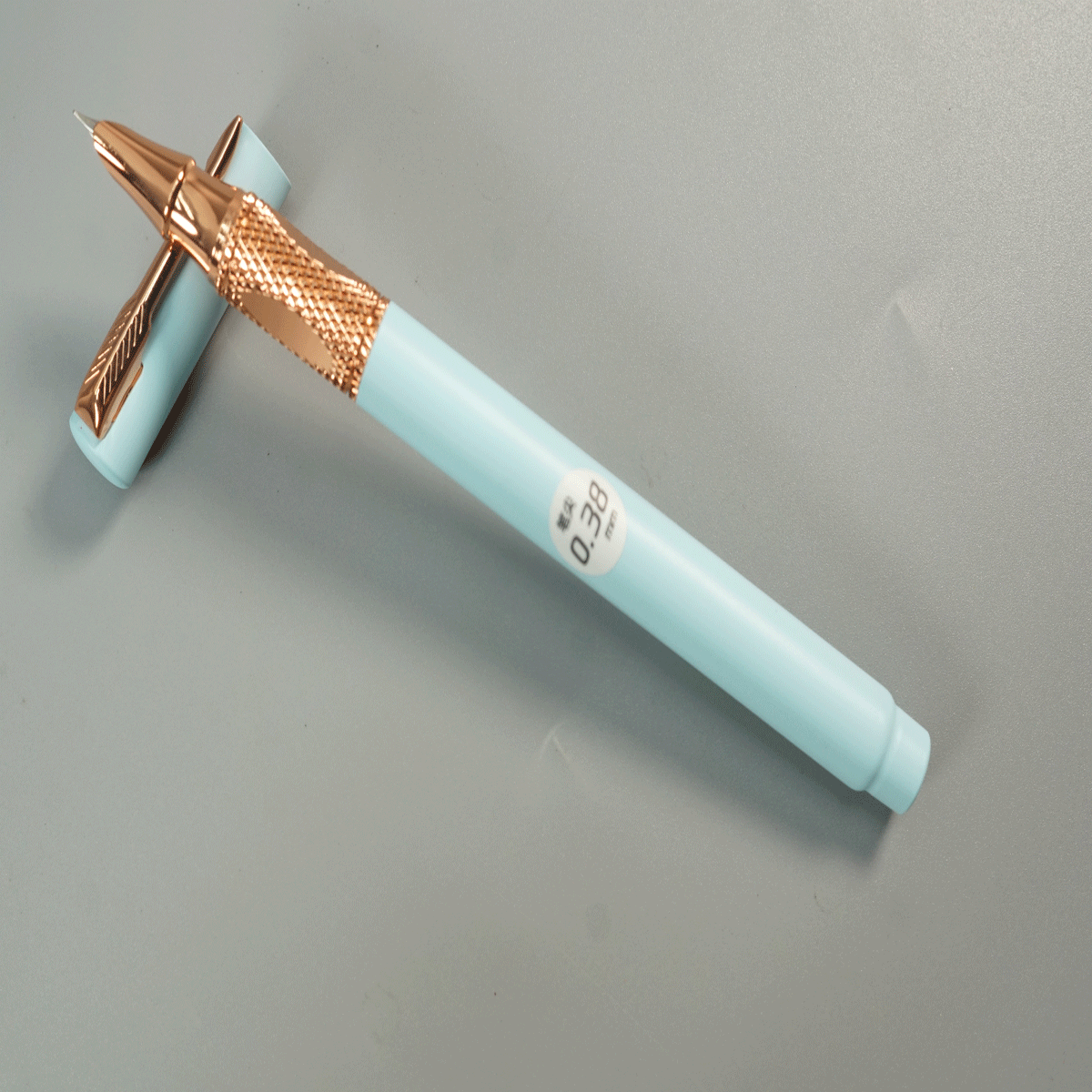 Luoshi 3849 Blue Cody and Cap with Rose Gold Clip and Grip Fine Nib Converter And Cartridge type Fountain Pen SKU 28689