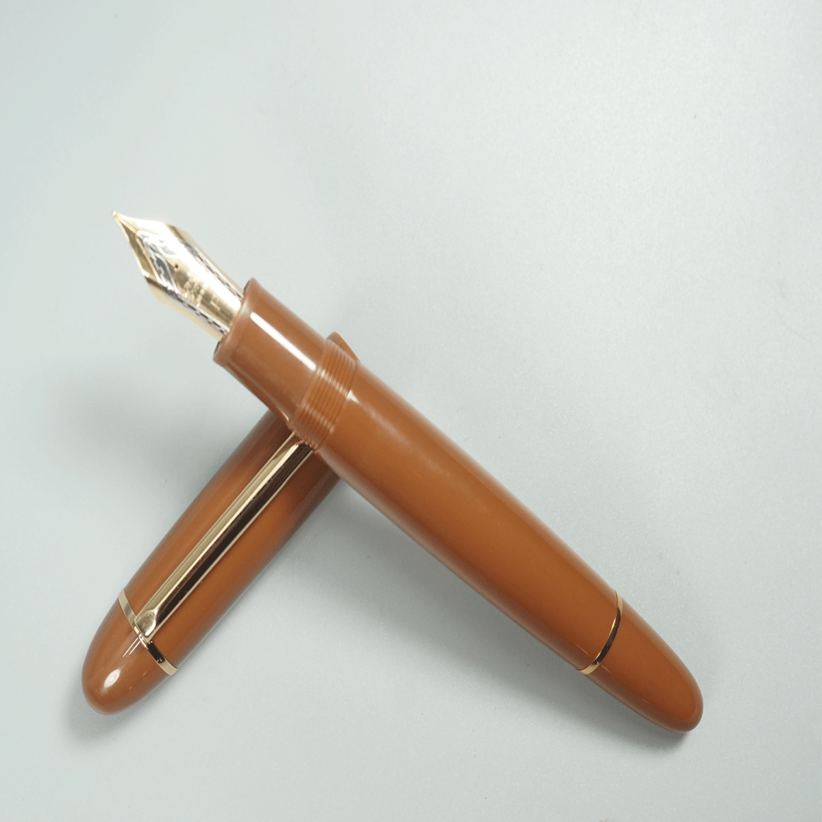 Jinhao X 159 Light Brown Color Body With Gold Clip No 40 Nib Converter Type Fountain Pen SKU 28692
