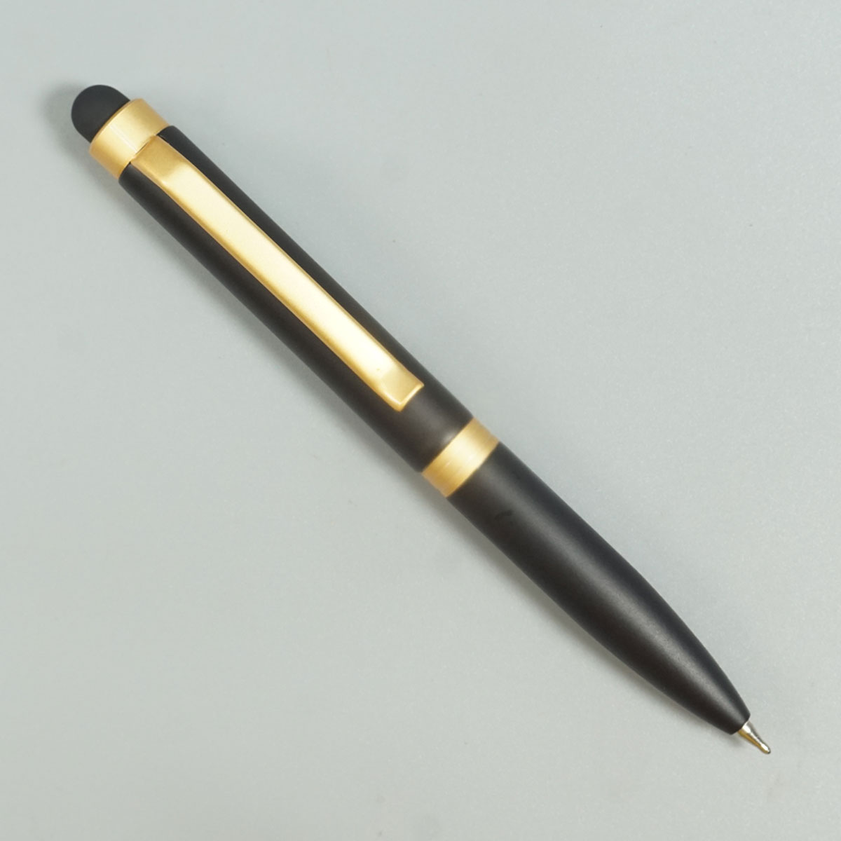 penhouse.in Mini Black Color Body With Gold Clip Stylus Twist Type Ball Pen SKU 28709