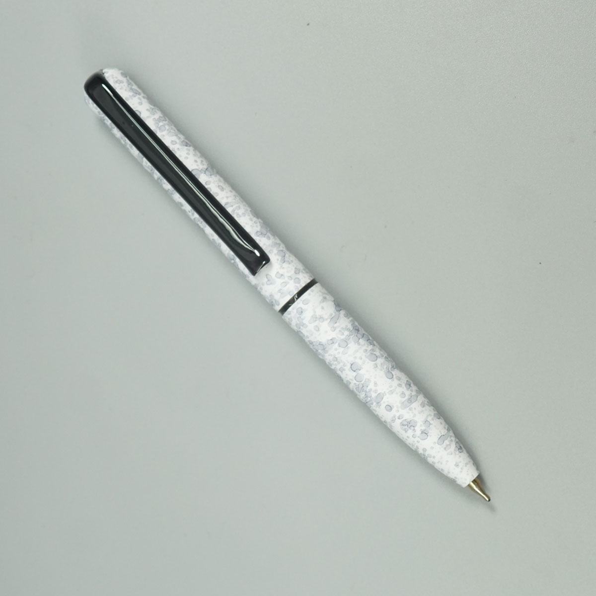 penhouse.in Mini Matte White With Grey Color Marble Design Twist Type Ball Pen SKU 28710