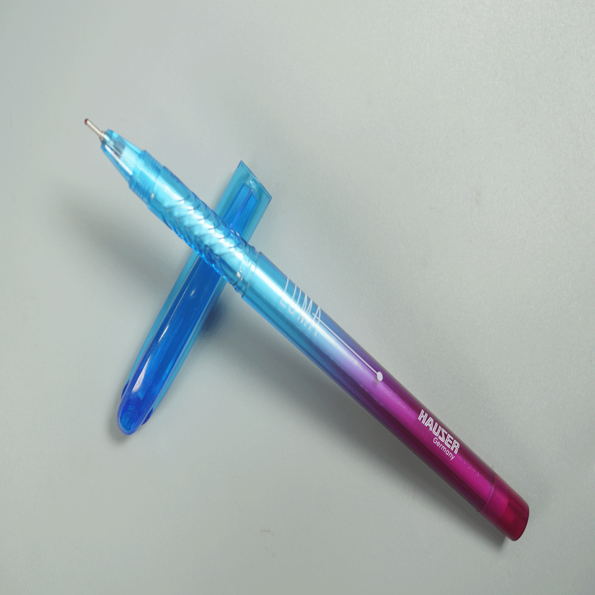 Hauser Luma Blue With Purple Color Body and Blue Cap Blue Writing Ball Pen SKU 28723