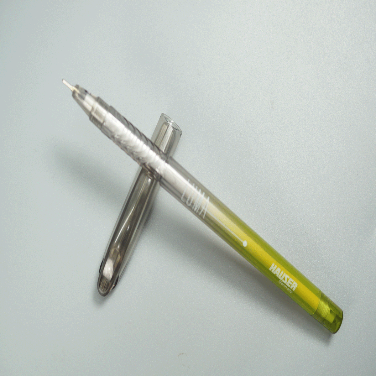 Hauser Luma Grey With Green Color Body and Grey Cap Black Writing Ball Pen SKU 28724