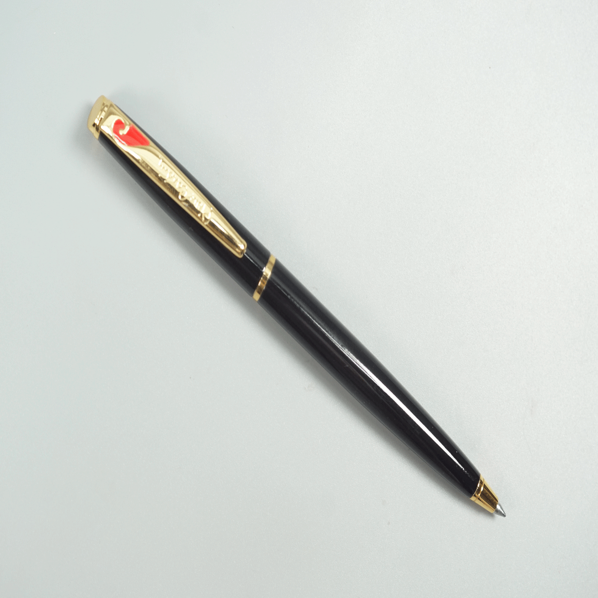 Pierre Cardin Red Rose  Glossy Black Color Body with Gold Clip Twist Type Ball Pen SKU 28738