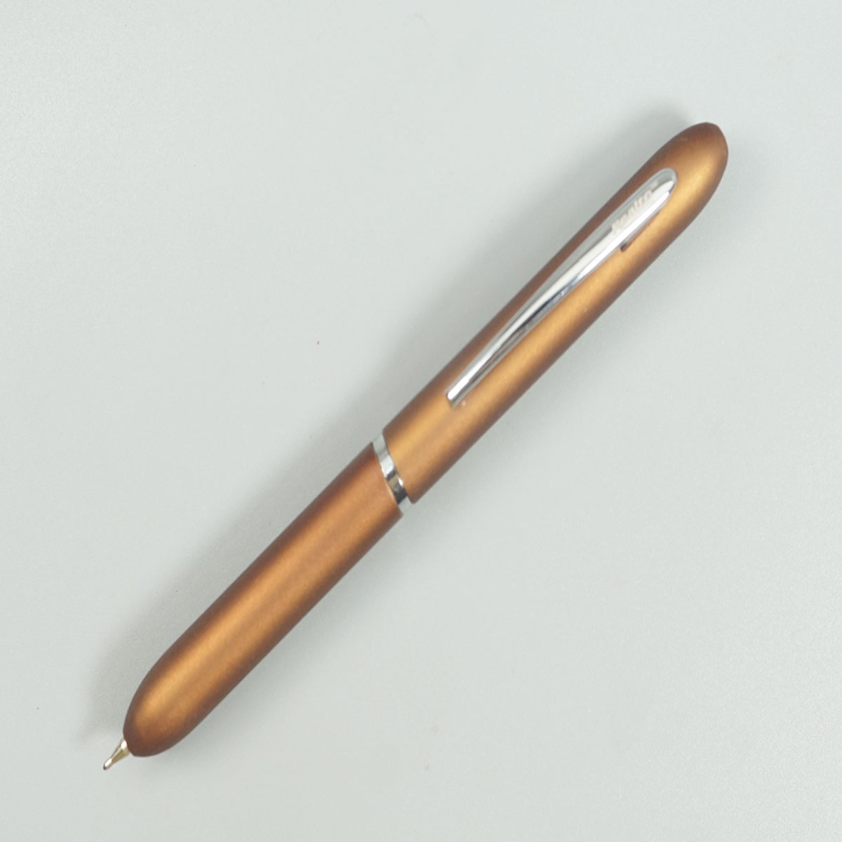 Realto Mini Glossy Brown Color Body With Silver Color Clip Twist Type Ball Pen SKU 28757