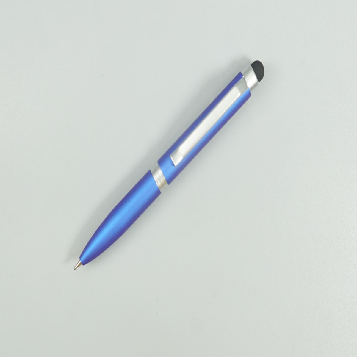 penhouse.in Mini Glossy Blue Color Body and Silver Clip with Stylus Twist Type Ball Pen SKU 28761