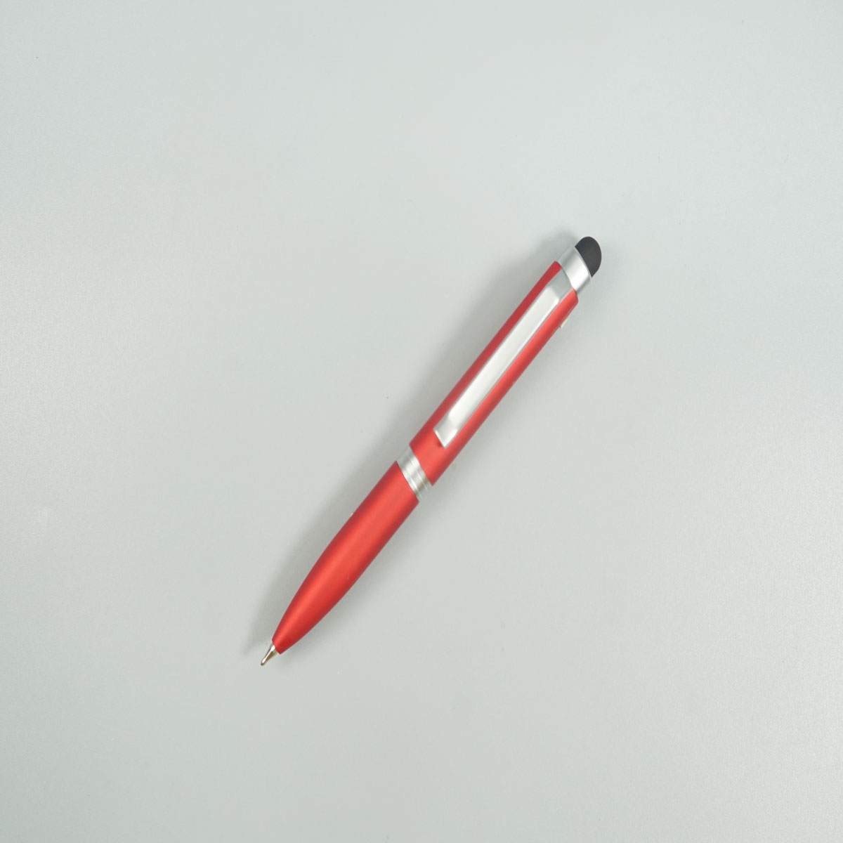 penhouse.in Mini Glossy Red Color Body and Silver Clip with Stylus Twist Type Ball Pen SKU 28762