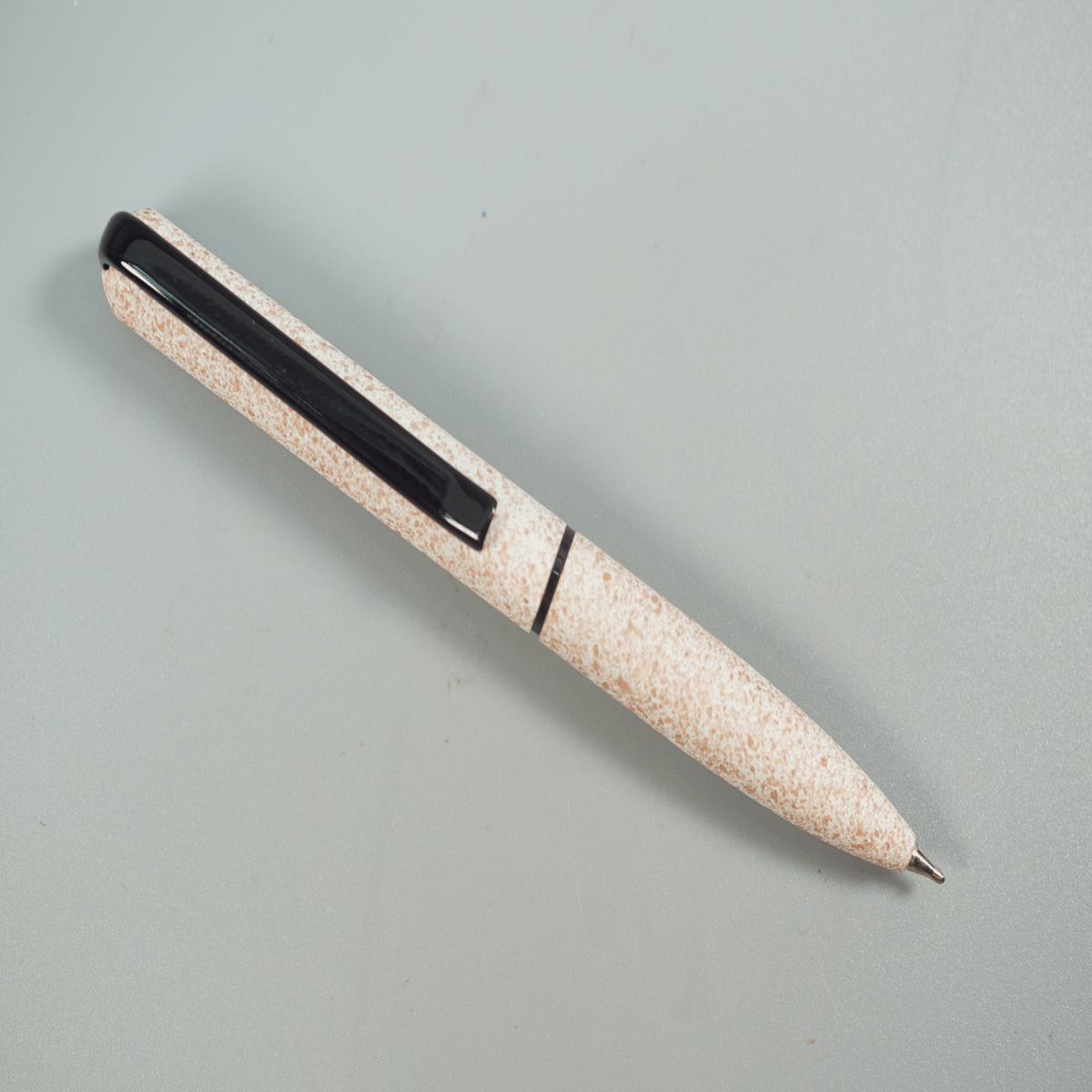 penhouse.in Mini White with Brown Color Marble Design Twist Type Ball Pen SKU 28787