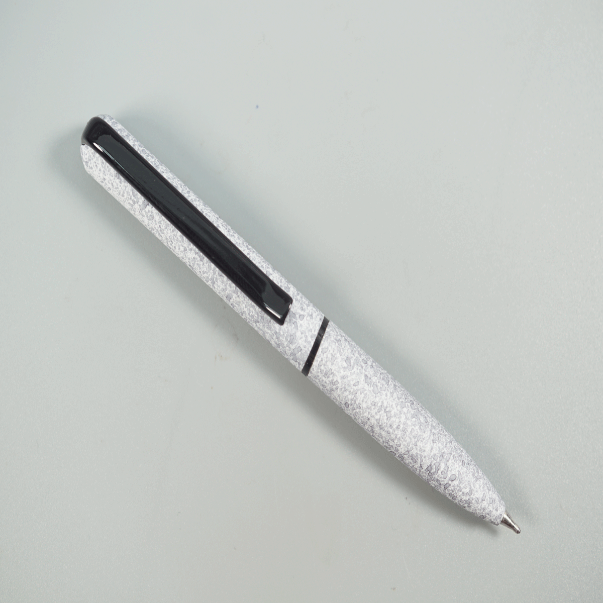penhouse.in Mini White with Grey Color Marble Design Twist Type Ball Pen SKU 28788