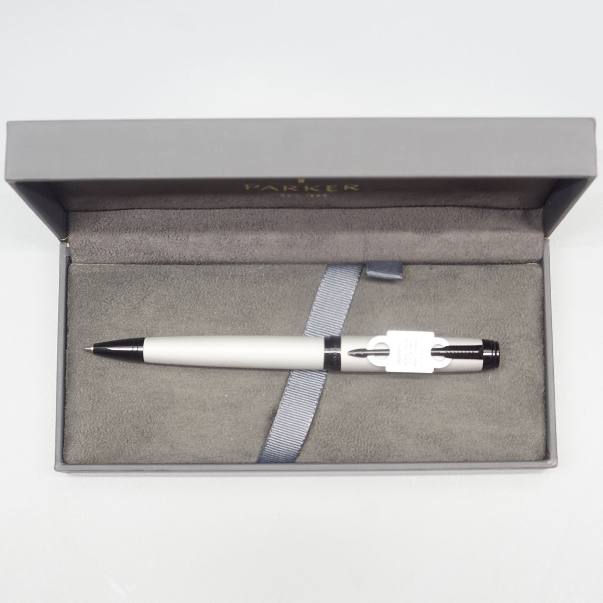 Parker Ambient Dark Grey Color Body With Black Metal Trim And Clip Twist Type Ball Pen SKU 28789
