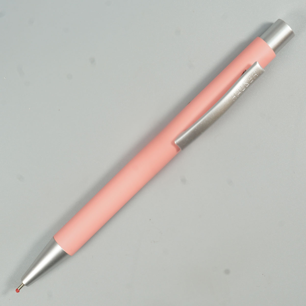 Hauser XO Designer Matte Pink Color Body With Silver Color Clip Retractable Type Metal Ball Pen SKU 28806