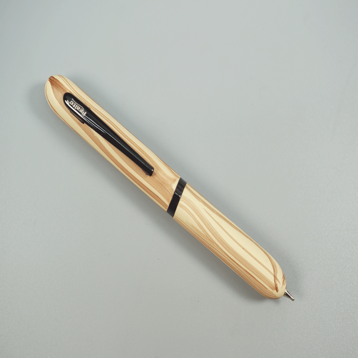 Realto Mini Wooden Color Body with Black Clip Twist Type Ball Pen SKU 28813