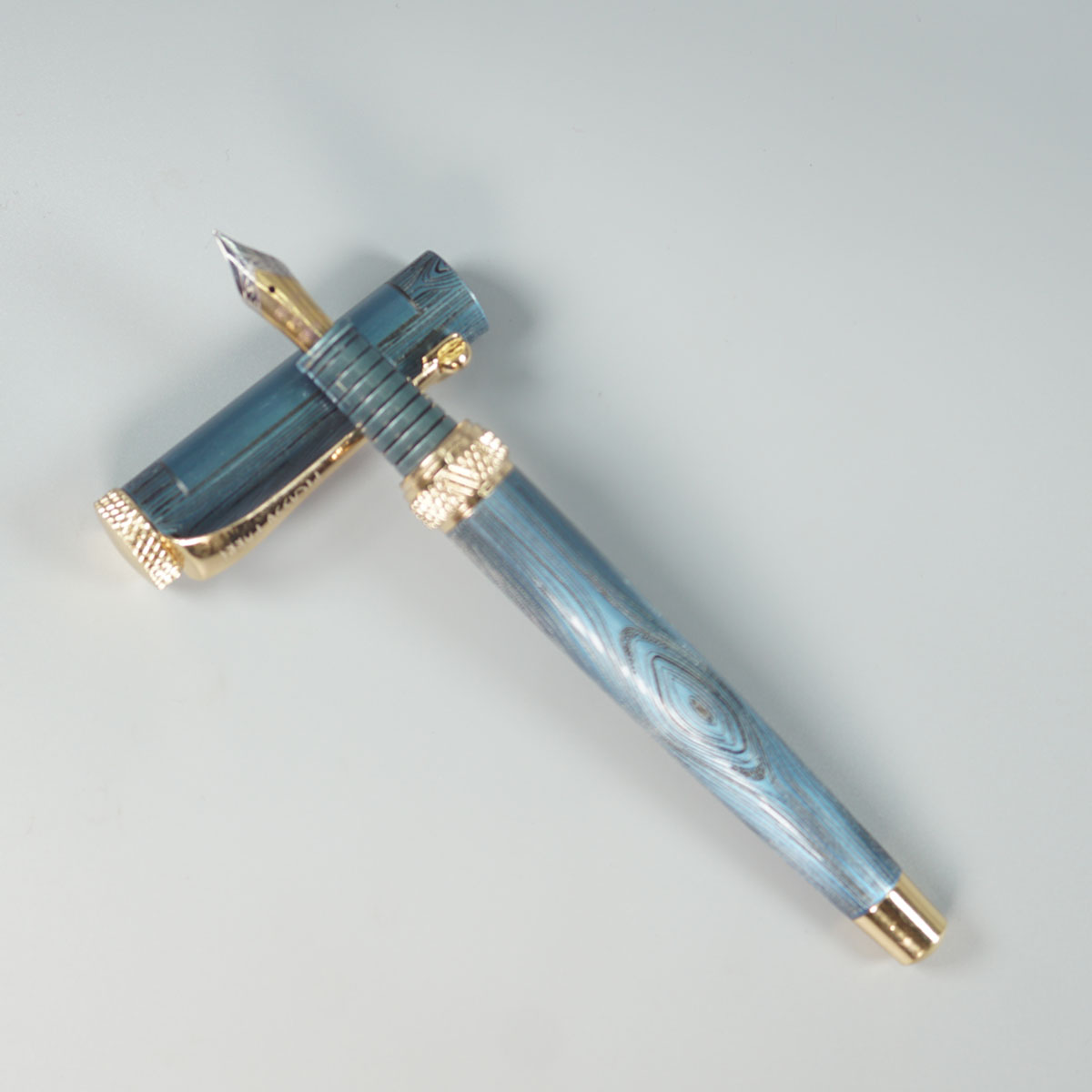 Picasso parri Blue Color Body With Gold Color Clip Fine Nib And Eye Dropper Model Fountain Pen SKU 28816
