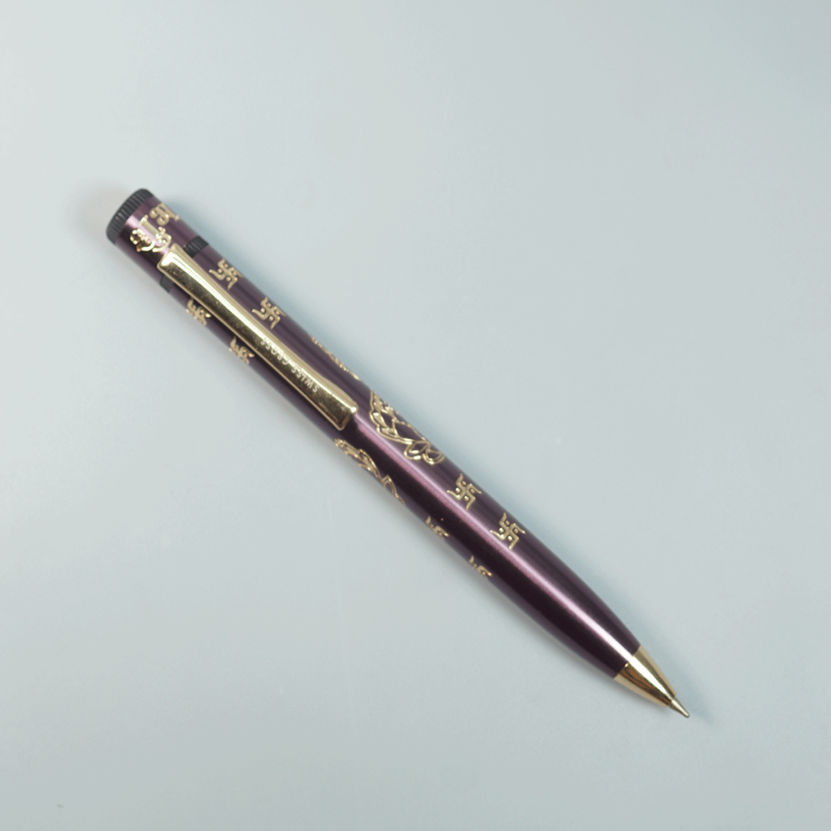 Swiss Cross 1005 Purple Color Lord Saraswathy Symbol  Twist Type Ball Pen SKU 28819