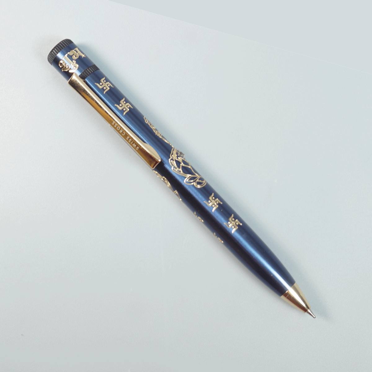 Swiss Cross 1005 Blue Color Lord Saraswathy Symbol  Twist Type Ball Pen SKU 28824