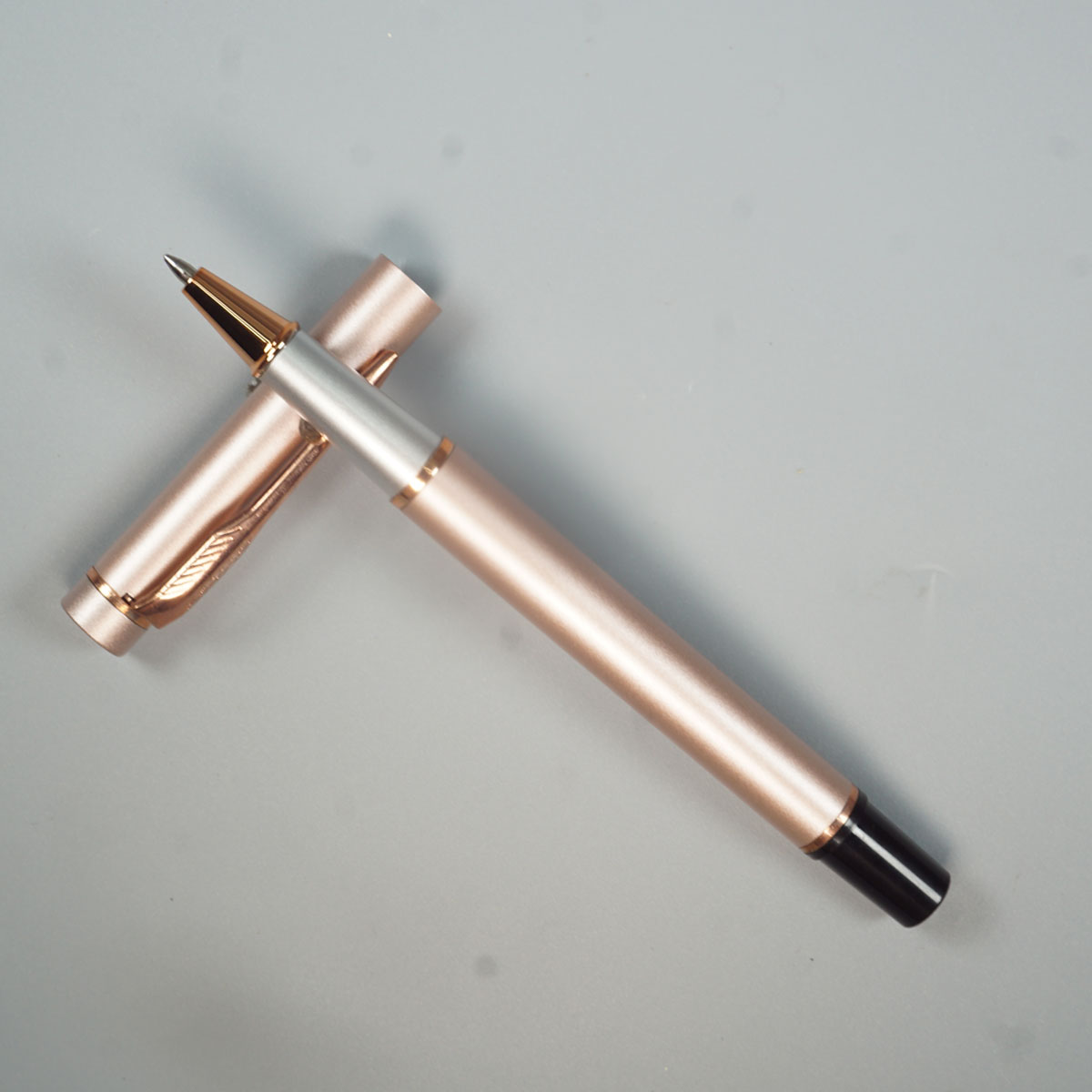 penhouse.in Copper Color Body With Rose Gold Clip And Cap Type Roller Ball Pen SKU 28855