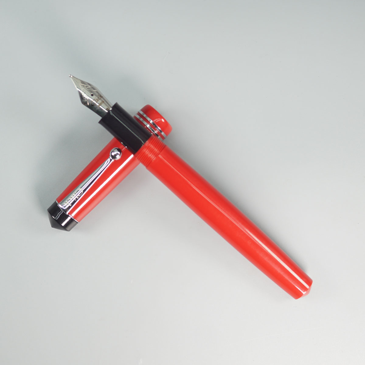 Click Aristocrat Red Color Body With Silver Clip And No.35 SSF Broad Nib (3 in 1)Eye Dropper Model Fountain Pen SKU 28881