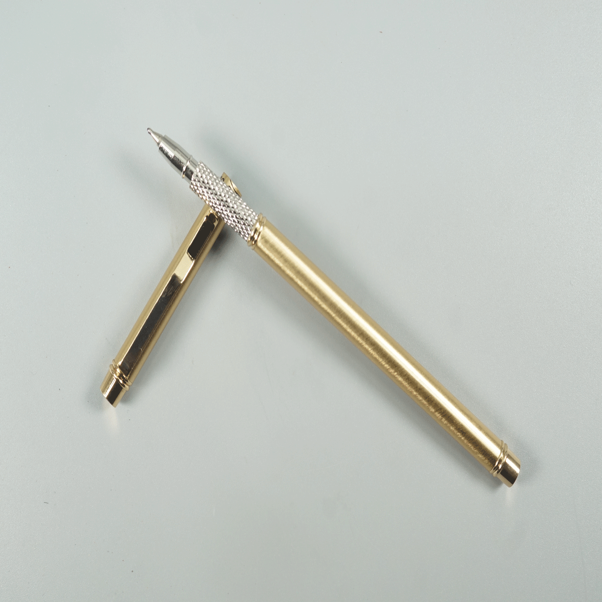 Realto Ultra Slim Full Gold Color body and Cap with silver Grip Cap Type Ball Pen SKU 28925