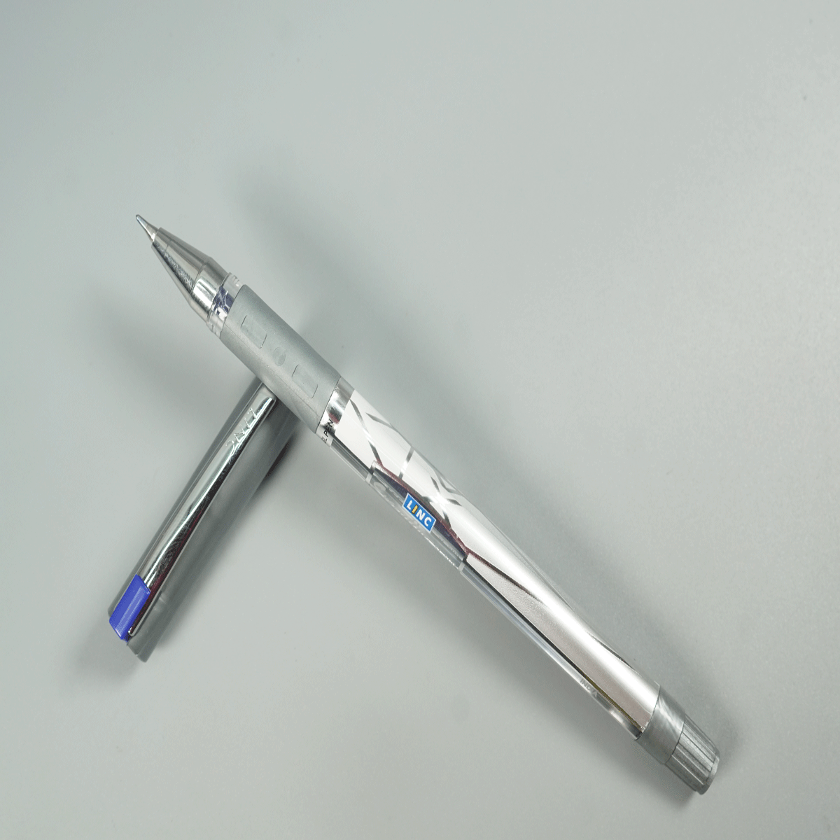 Linc Executive SL-500 Grey Color Body and Cap with Silver Clip Blue Writing Gel Pen SKU 28935