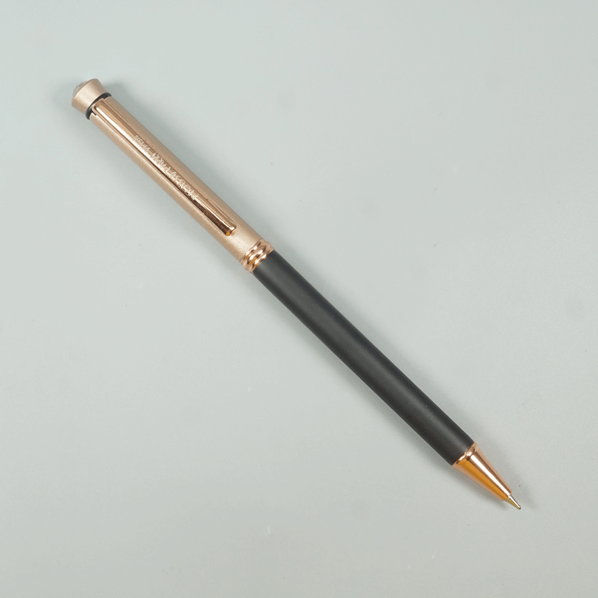Picasso Parri Wish Black Color And Rose Gold Clip And Tip Twist Type Ball Pen SKU 28960