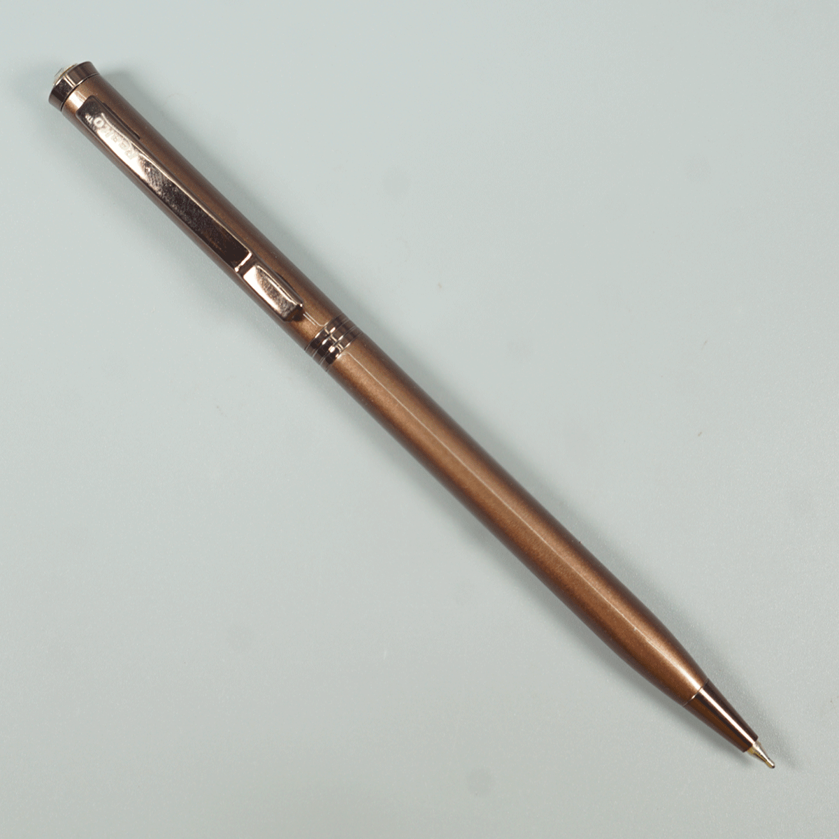 Realto Coffee Brown Color Body With Clip And Top On Stone Twist Type Ball Pen SKU 28961