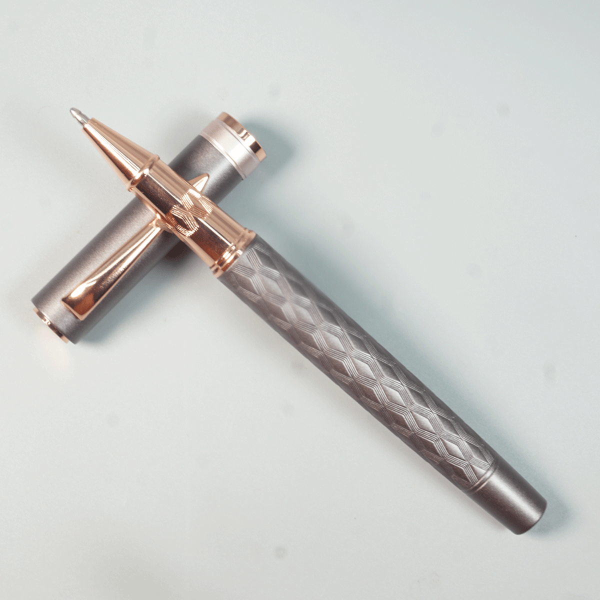 penhouse.in Pens Balck Color Body With Rose Gold Color Clip And Roller Ball Pen SKU 28988