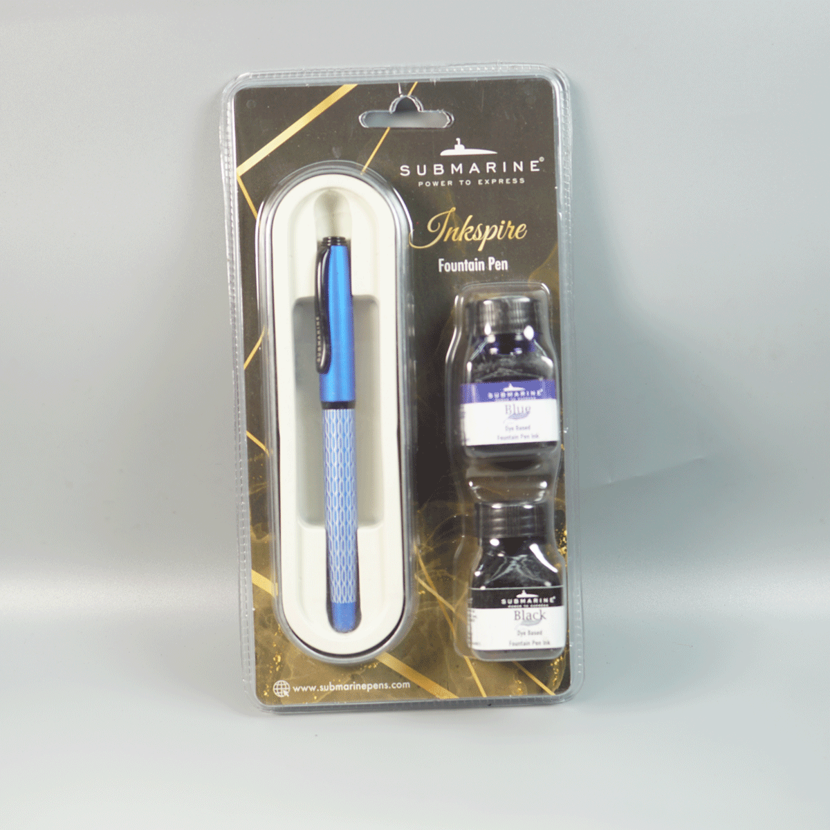 Submairne 1033 Blue Color Body Black Color Clip with Medium Nib and Converter Type Fountain pen SKU 29008