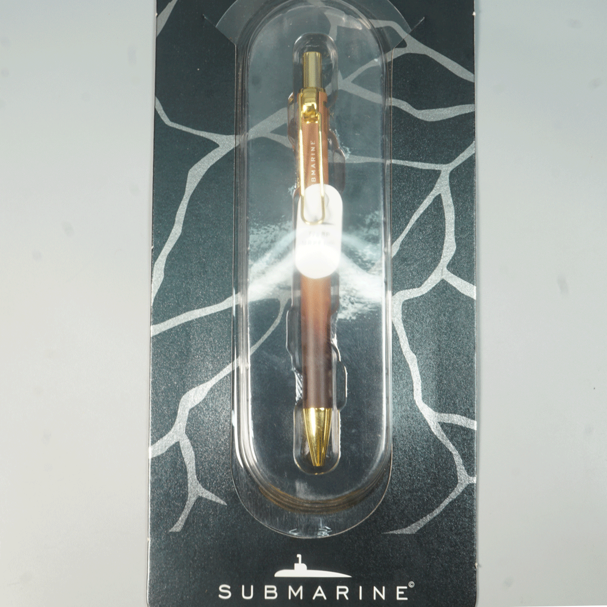 Submarine 778 Citrino Brown Color Body With Gold Color Clip And Retractable Type Ball Pen SKU 29027