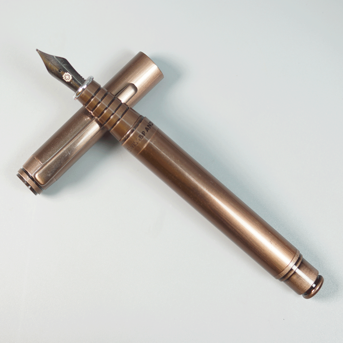 Swiss Brand 2502 Brown Color Body With Clip And Medium Nib Converter And Cartridge Type Fountain Pen SKU 29033