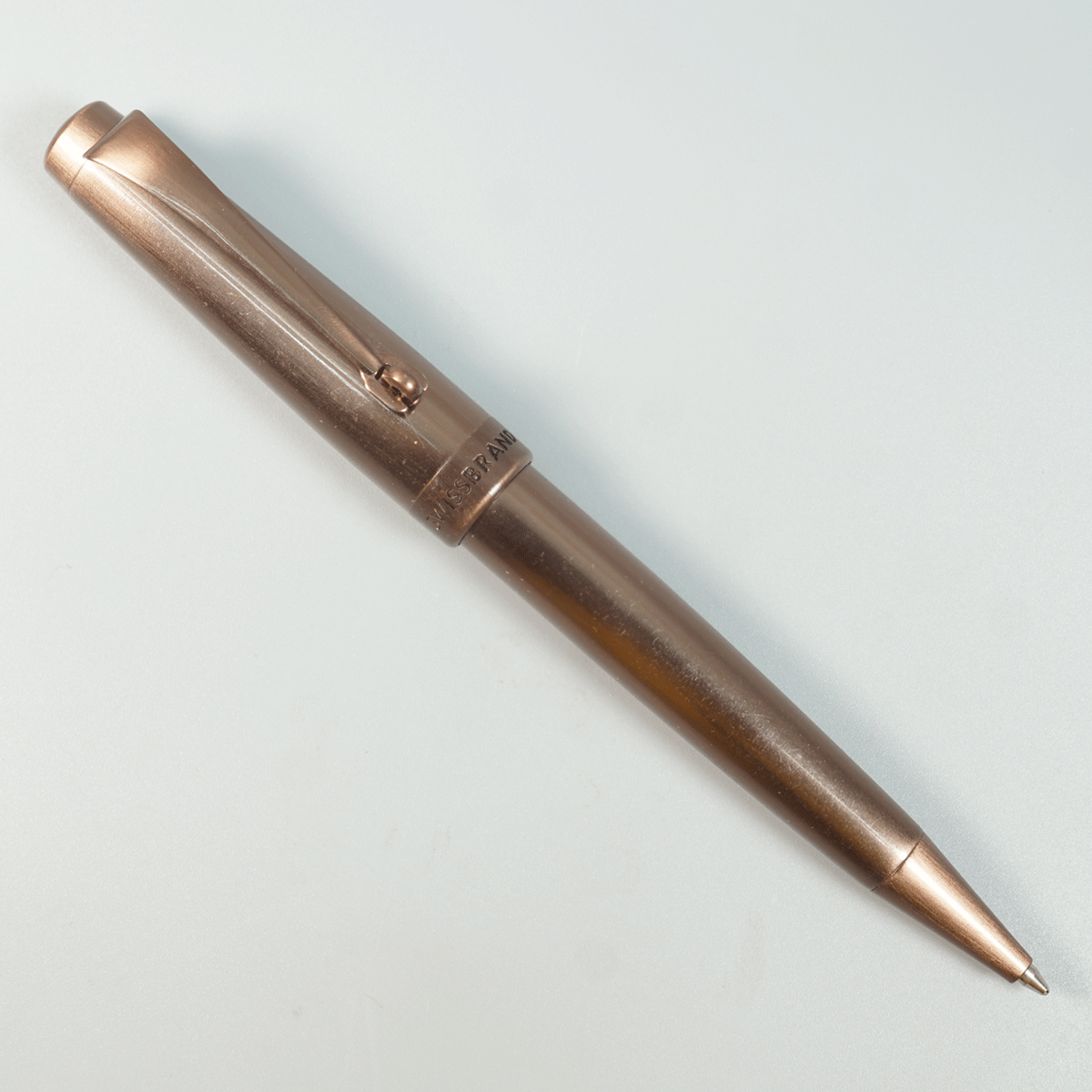 Swiss Brand 2518 Brown Color Body With Clip And Trim Medium Tip Twist Type Ball Pen SKU 29040