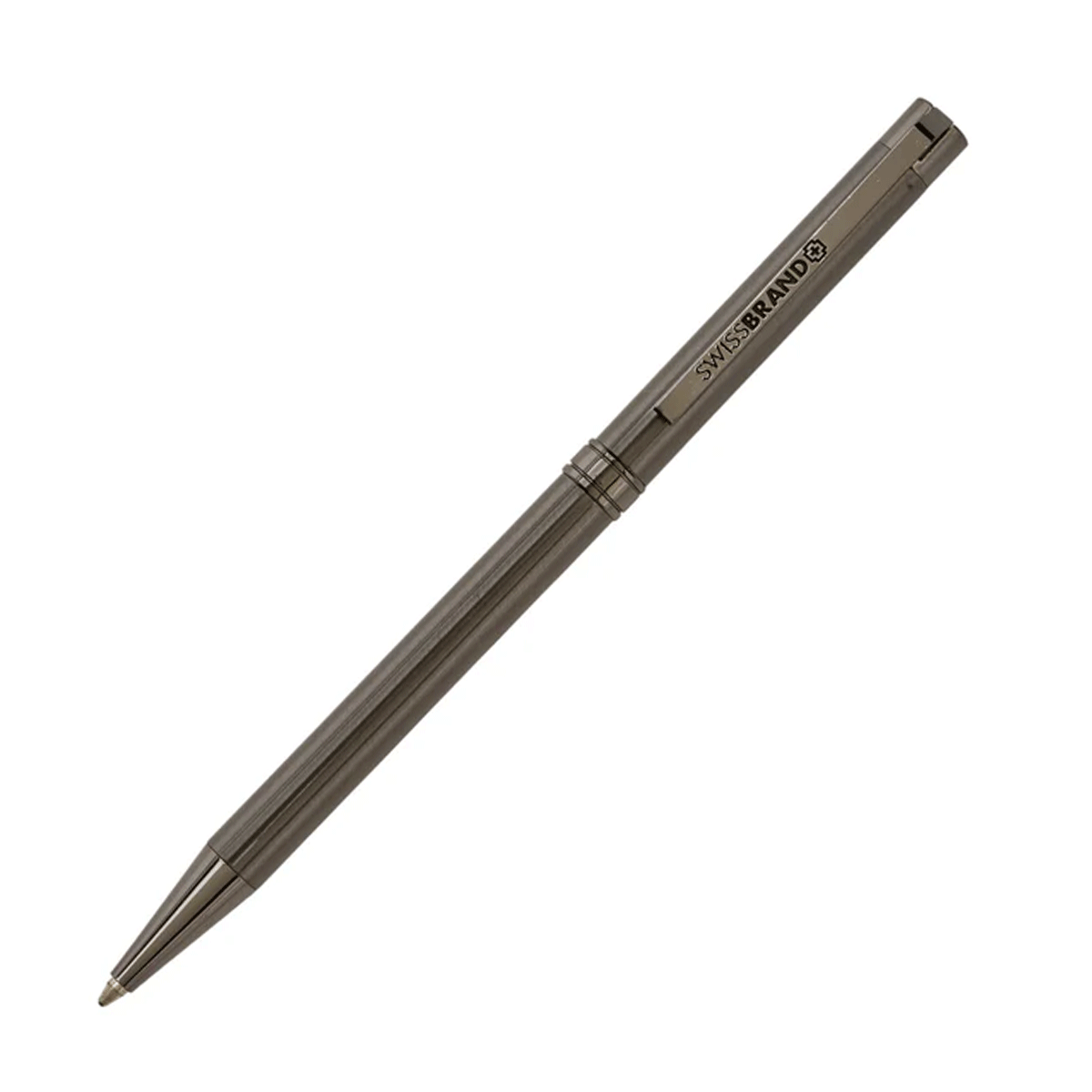 Swiss Brand 2530 Full Gun Metal Color Body Twist Type Ball Pen SKU 29052