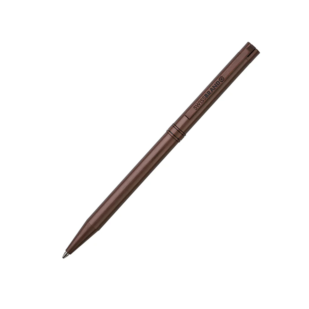 Swiss Brand 2531 Brown Color Body With Brown Color Clip Twist Type Ball Pen SKU 29053