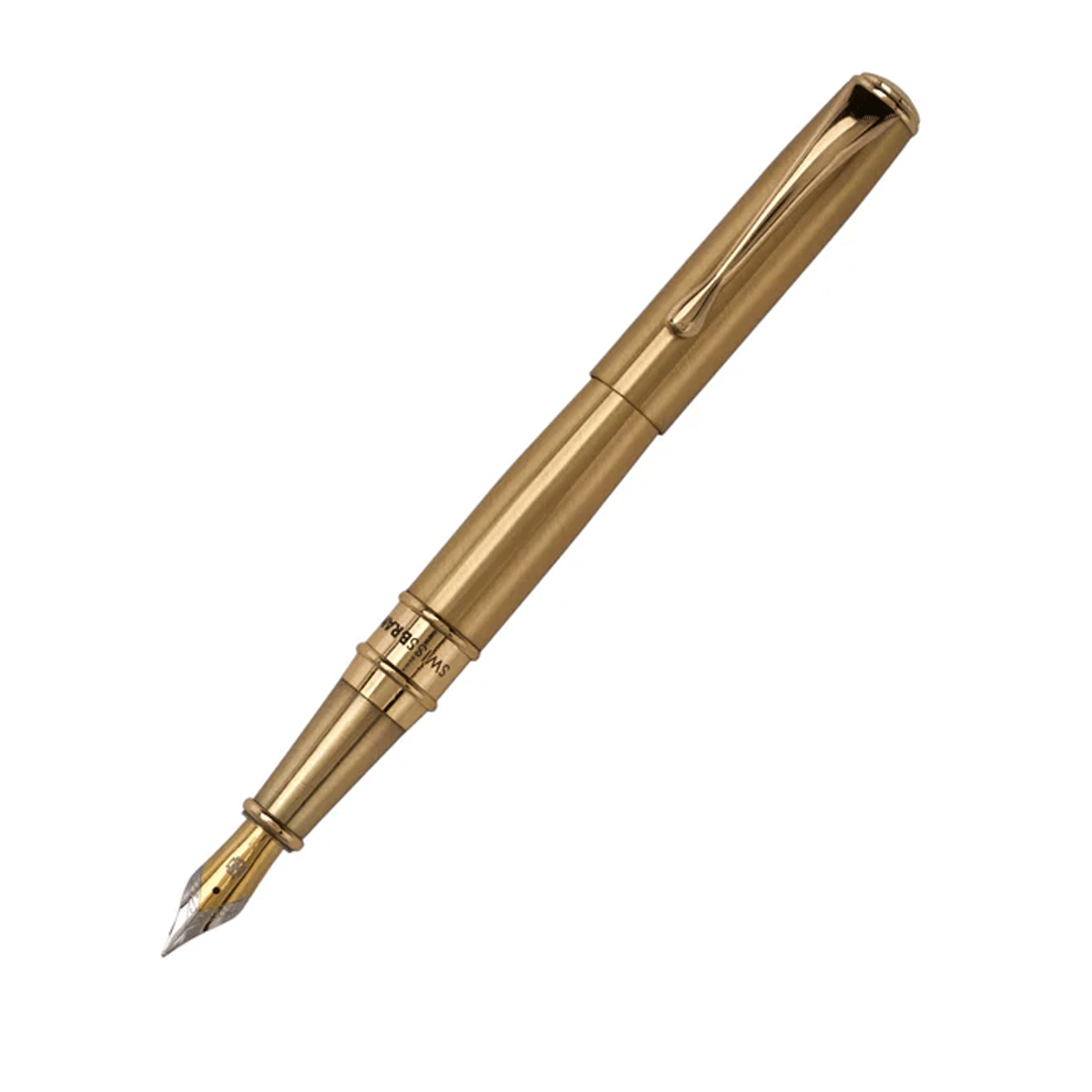 Swiss Brand 2536 Full Gold Color Body And Gold Color Clip Medium Tip Converter And Cartridge Type Fountain pen SKU 29054