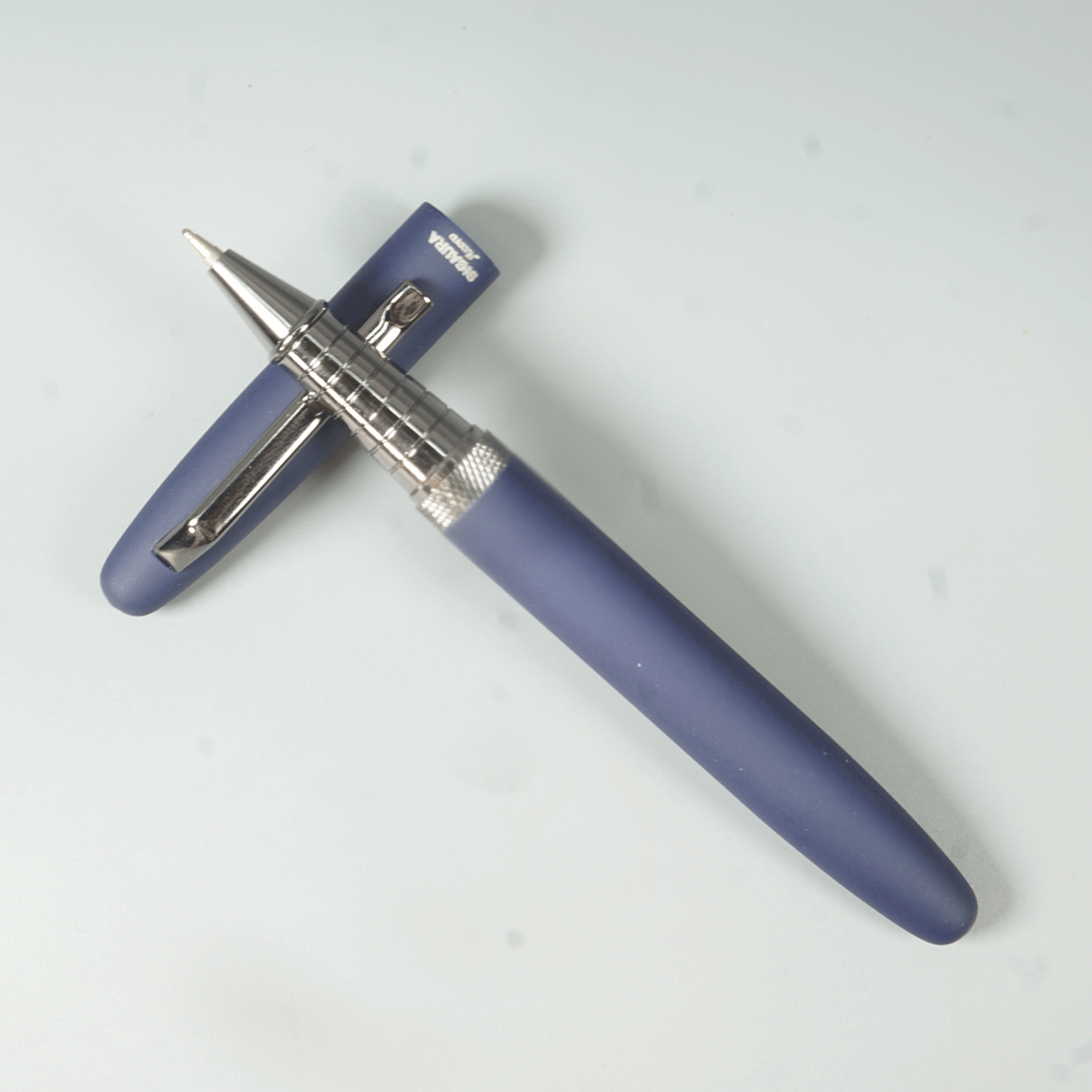 Sigaura Matte Blue Color Body And Gun Metal Color  Clip And Cap Type Ball Pen SKU 29064